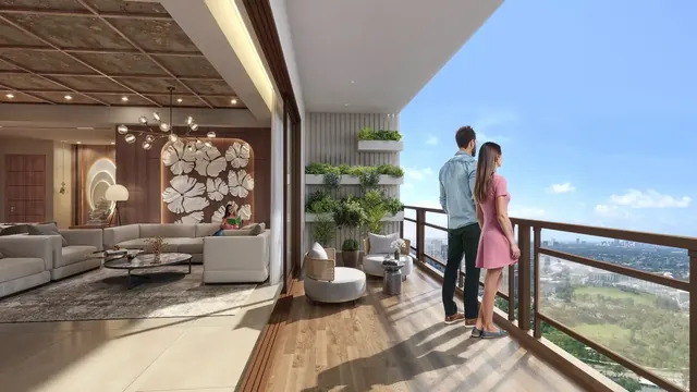 Hero the Palatial — living room and balcony