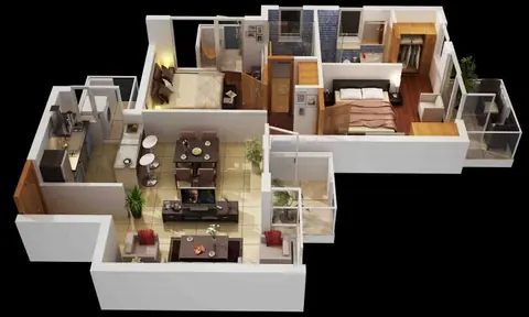 ILD Grand 2 BHK floor plan