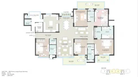 Indiabulls Enigma 5 BHK + Family Lounge floor plan