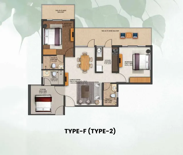 JMS Silver Living Type F (Type-2) floor plan