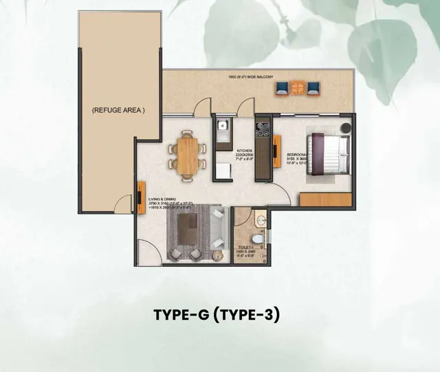 JMS Silver Living Type G (Type-3) floor plan