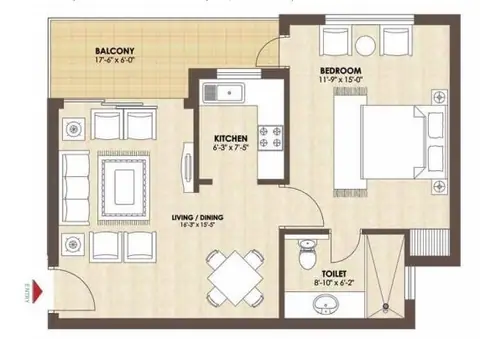 Kashish Manor One 1 BHK floor plan