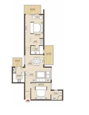 Kashish Manor One 2 BHK floor plan