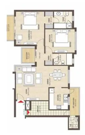Kashish Manor One 2 BHK + S floor plan