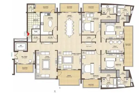 Kashish Manor One 4 BHK floor plan
