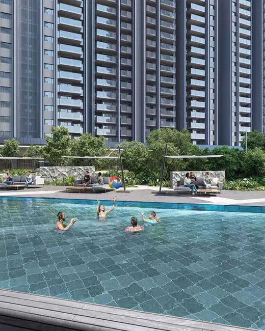 Krisumi Forest Reserve towers and pool