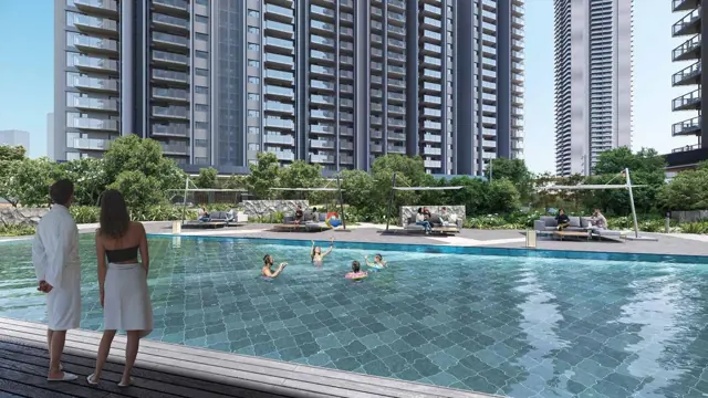 Krisumi Forest Reserve towers and pool