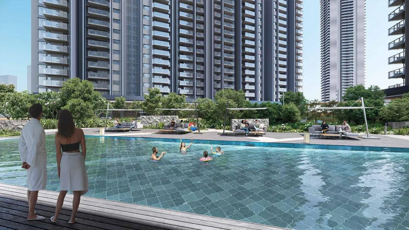 Krisumi Forest Reserve towers and pool