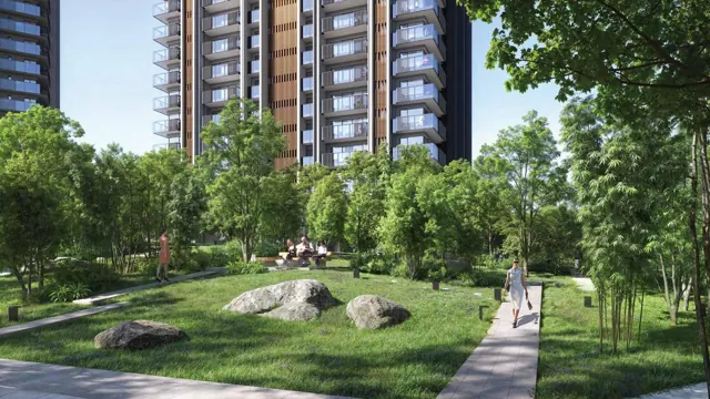 Towers above the forest greens
