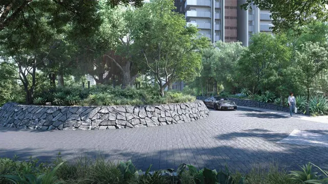 Landscaped arrival