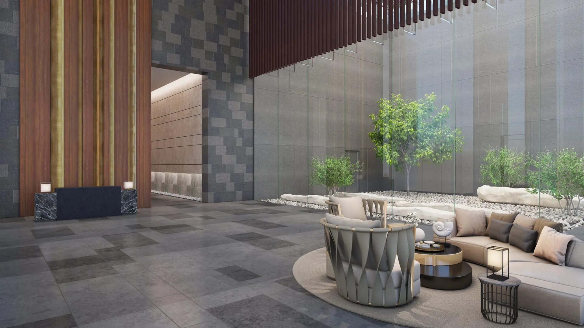 Krisumi Waterfall Residences — tower A/B lobby (actual photo)