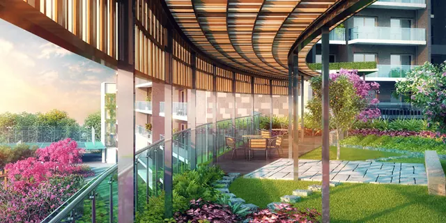 Krisumi Waterfall Residences — clubhouse terrace garden