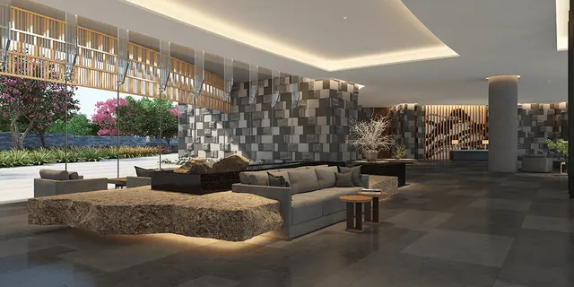 Krisumi Waterfall Residences — clubhouse lobby interior