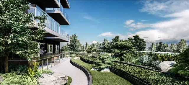 Krisumi Waterfall Suites — podium rooftop garden
