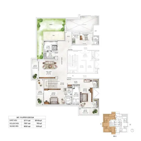 Krisumi Waterside Residences 2BHK floor plan