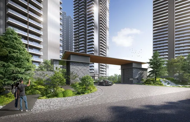 Krisumi Waterside Residences — entrance gate driveway