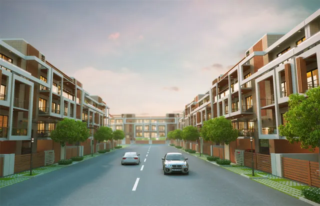 Lotus Woodview Residences — internal boulevard