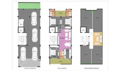 M2K Olive Green Floors 3BHK floor plan