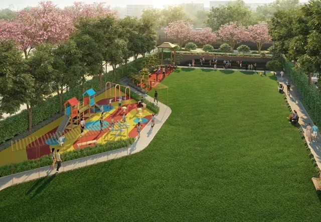 M2K Olive Green Floors — central park and play area