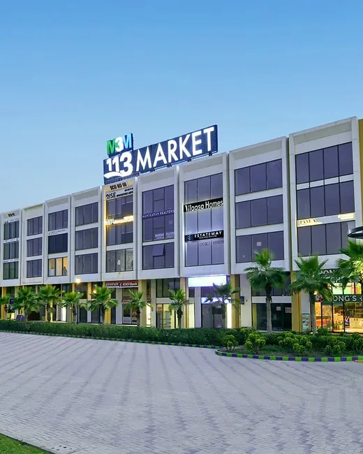 M3M 113 Market — Actual view of the SCO blocks along the internal boulevard