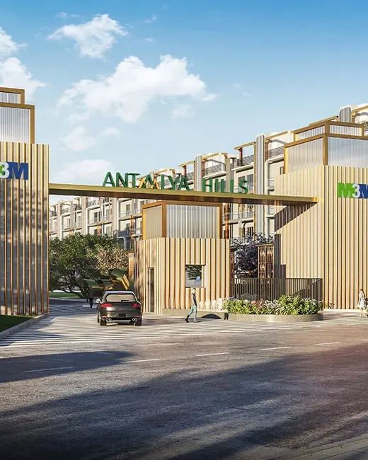 M3M Antalya Hills — entrance gate and low-rise blocks