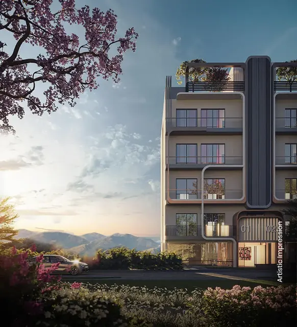 M3M Antalya Hills — low-rise block elevation (portrait)