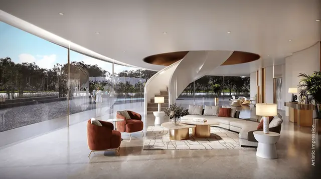 M3M Crown — clubhouse lounge interior