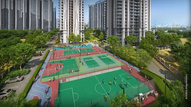 M3M Golf Hills — sports courts aerial
