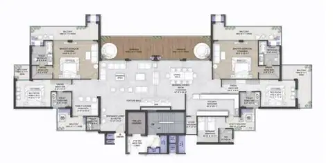 M3M Mansion 4 BHK + BAR + SERVANT ROOM floor plan