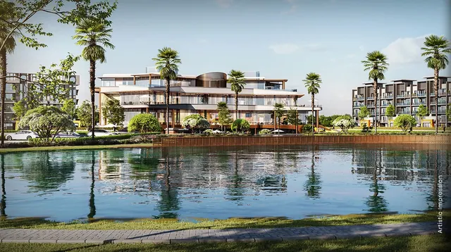 M3M Soulitude — low-rise blocks across lake