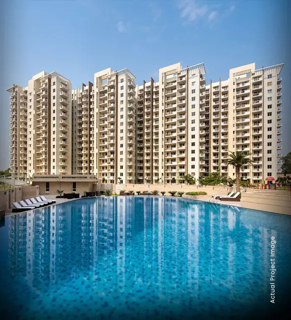 Towers across the pool