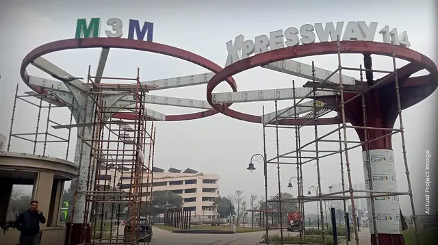 M3M Xpressway 114 — Actual image of the entrance gate under construction