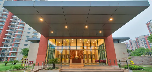 Mahindra Aura — clubhouse entrance (real photo)