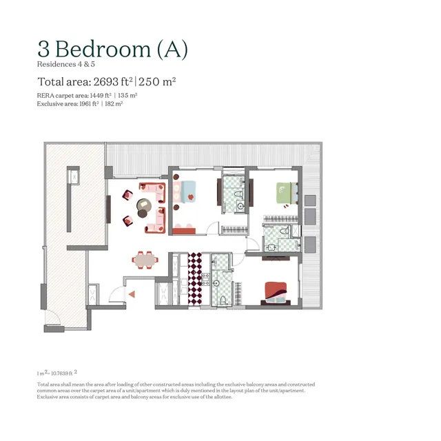 Max Estates 361 3 BHK (A) floor plan