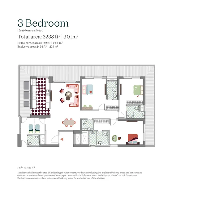 Max Estates 361 3 BHK floor plan