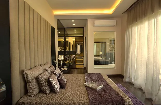 Microtek Greenburg Gurgaon — sample flat master bedroom (real photo)