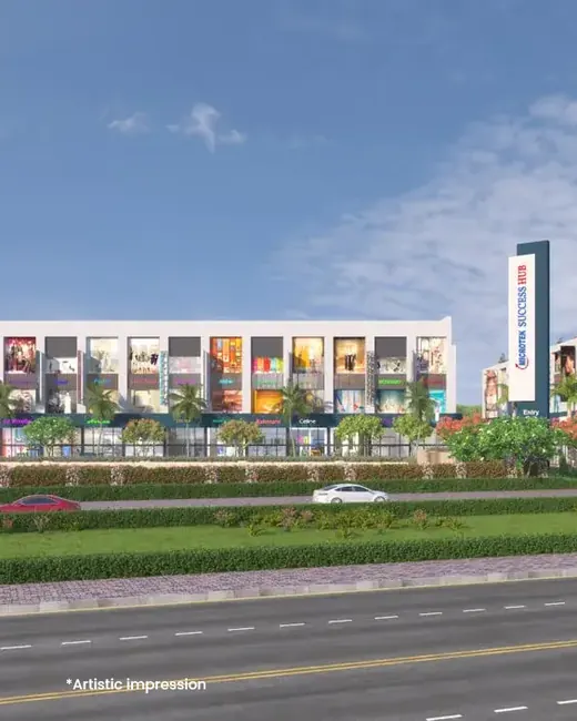 Microtek Success Hub — SCO frontage along road (render)