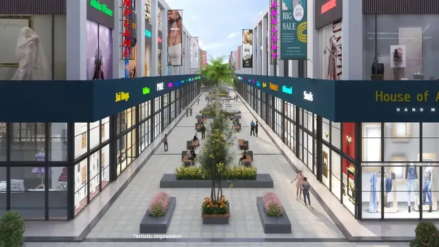Microtek Success Hub — central retail boulevard (render)