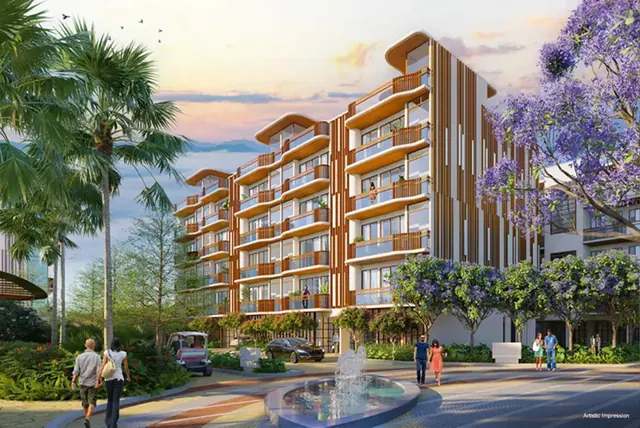 MRG Crown — low-rise towers elevation render