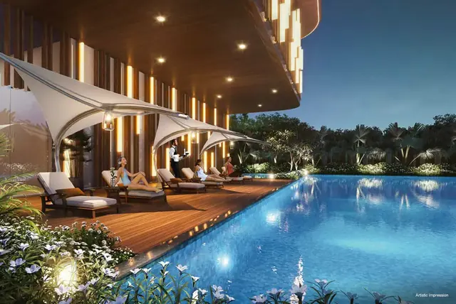 MRG Crown — poolside lounge render