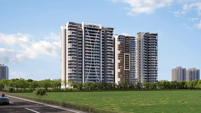 Oxirich Chintamani — three towers elevation (render)