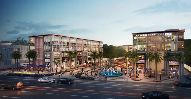 Paras Arcade 114 — frontage at dusk (render)