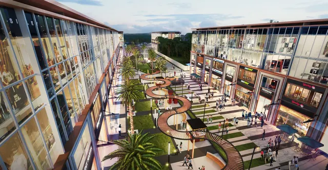 Paras Arcade 114 — boulevard from above (render)