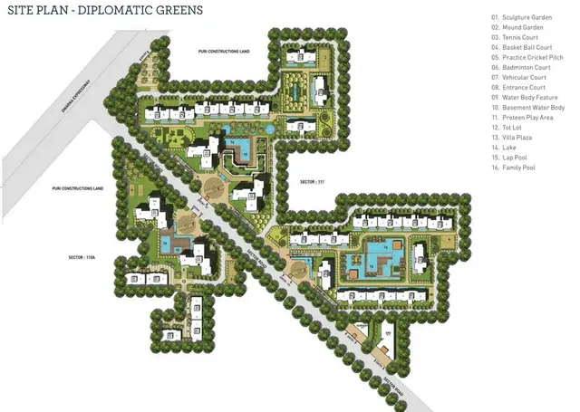 Puri Diplomatic Greens master plan / site layout