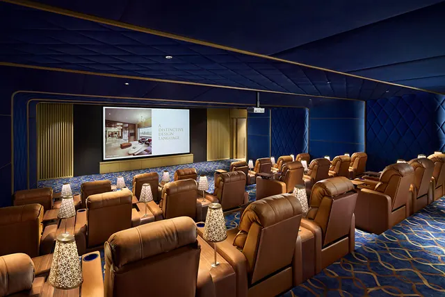 Puri Diplomatic Residences — clubhouse private theatre (real photo)