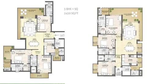 Puri Emerald Bay 3 BHK+3T+SQ floor plan