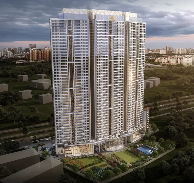 Pyramid Alban — tower elevation with surroundings (render)
