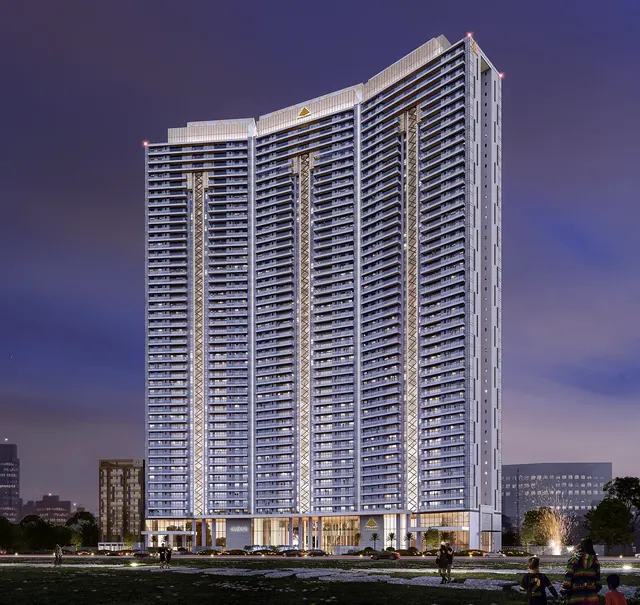 Pyramid Alban — tower at dusk (render)