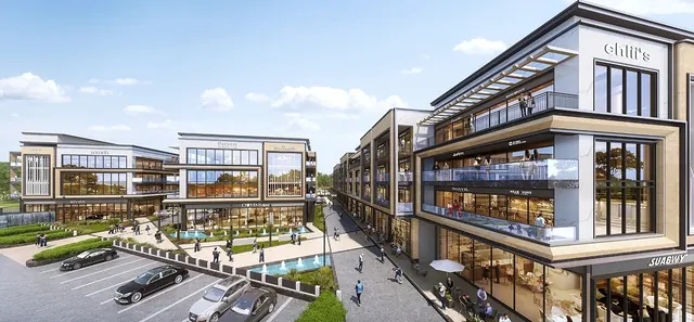 Reach Buzz 114 — Artist's impression: corner SCO block with landscaped plaza and parking
