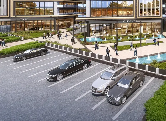 Reach Buzz 114 — Artist's impression: open surface parking in front of SCO blocks